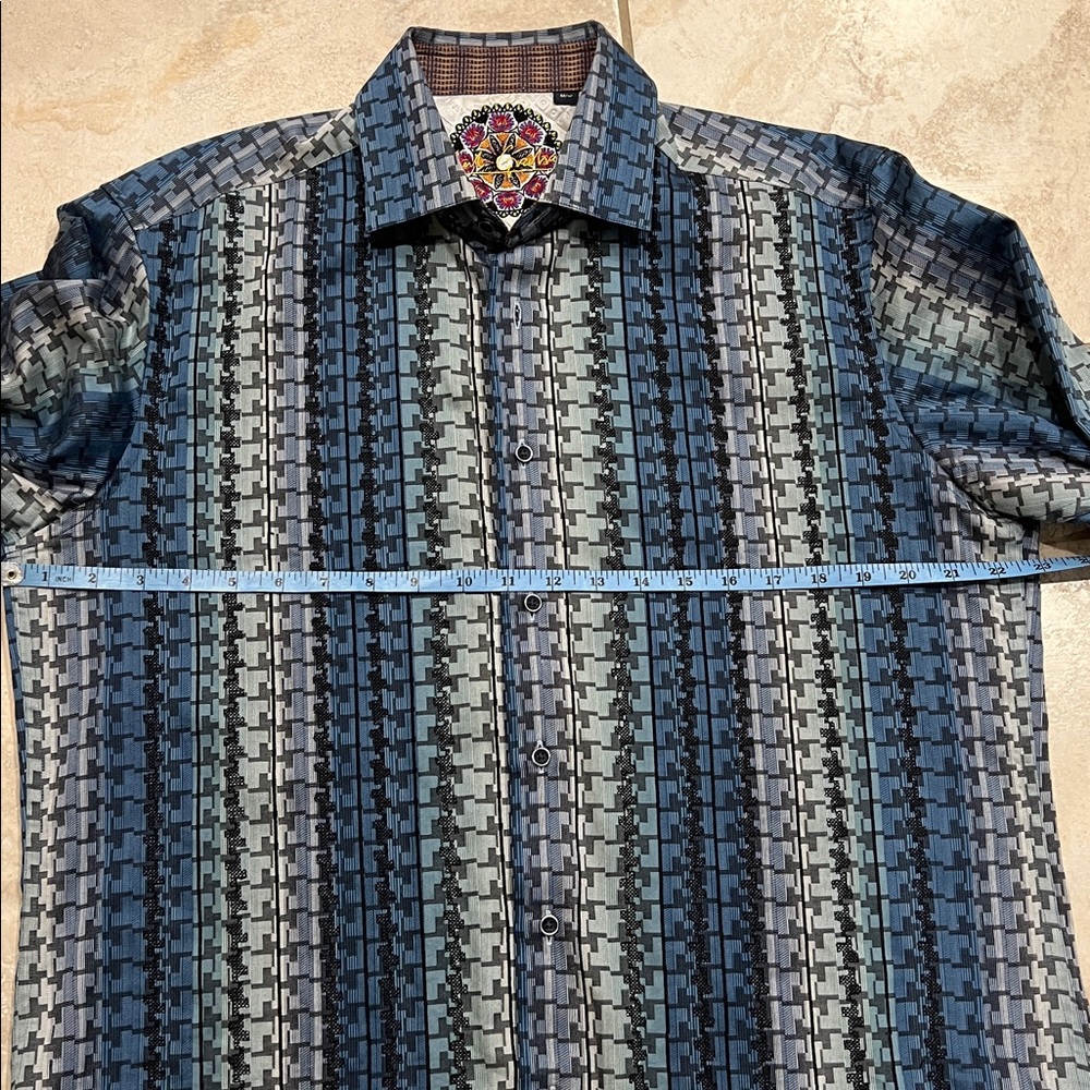 Robert Graham Geometric Button Down Shirt, M - Picture 6 of 11